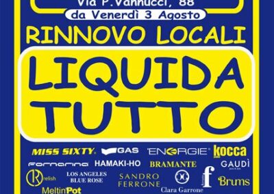 Liquidazione totale per rinnovo locali.